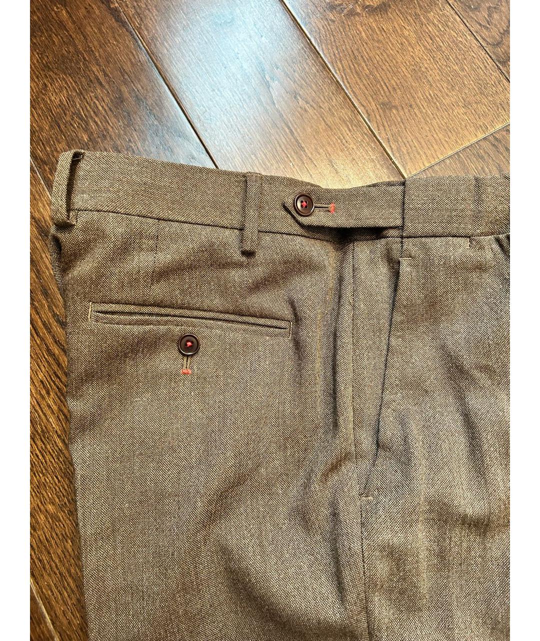 CAROLINA HERRERA Коричневые шерстяные классические брюки, фото 4