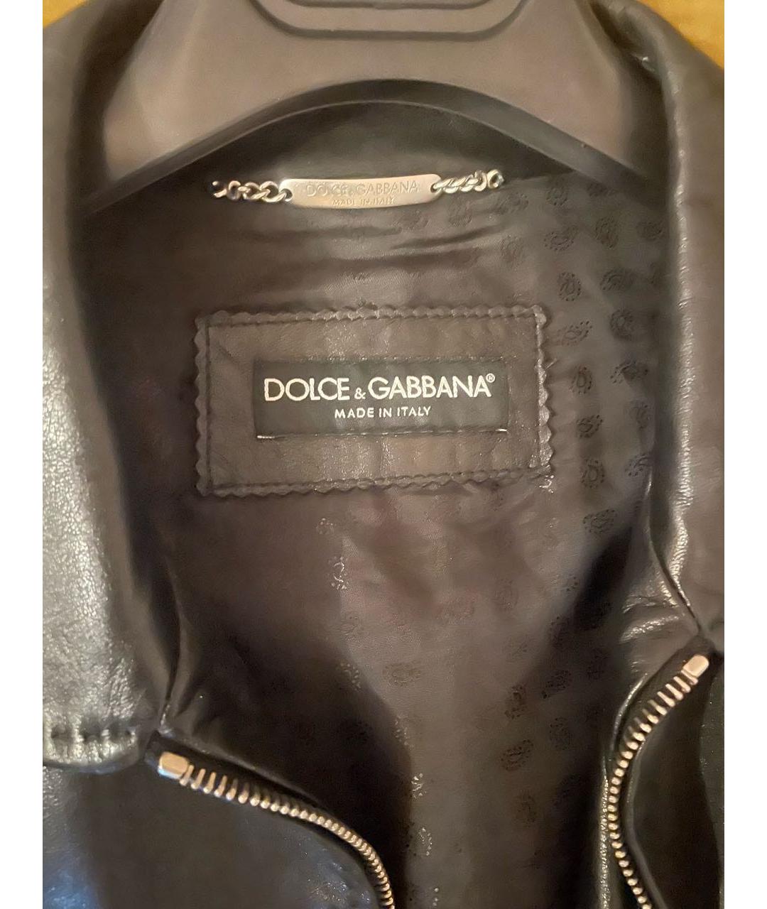 DOLCE&GABBANA Черная кожаная куртка, фото 3