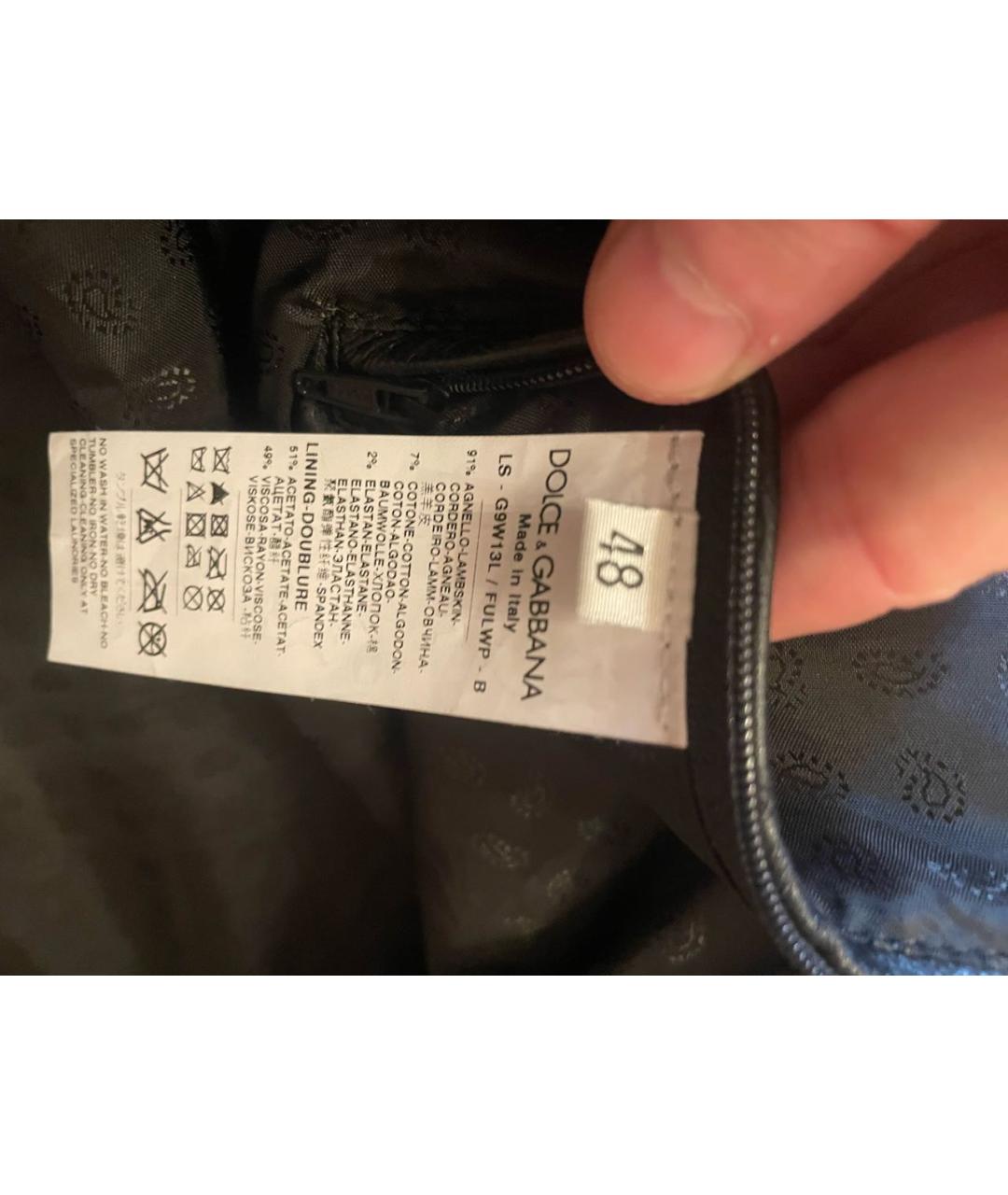 DOLCE&GABBANA Черная кожаная куртка, фото 4