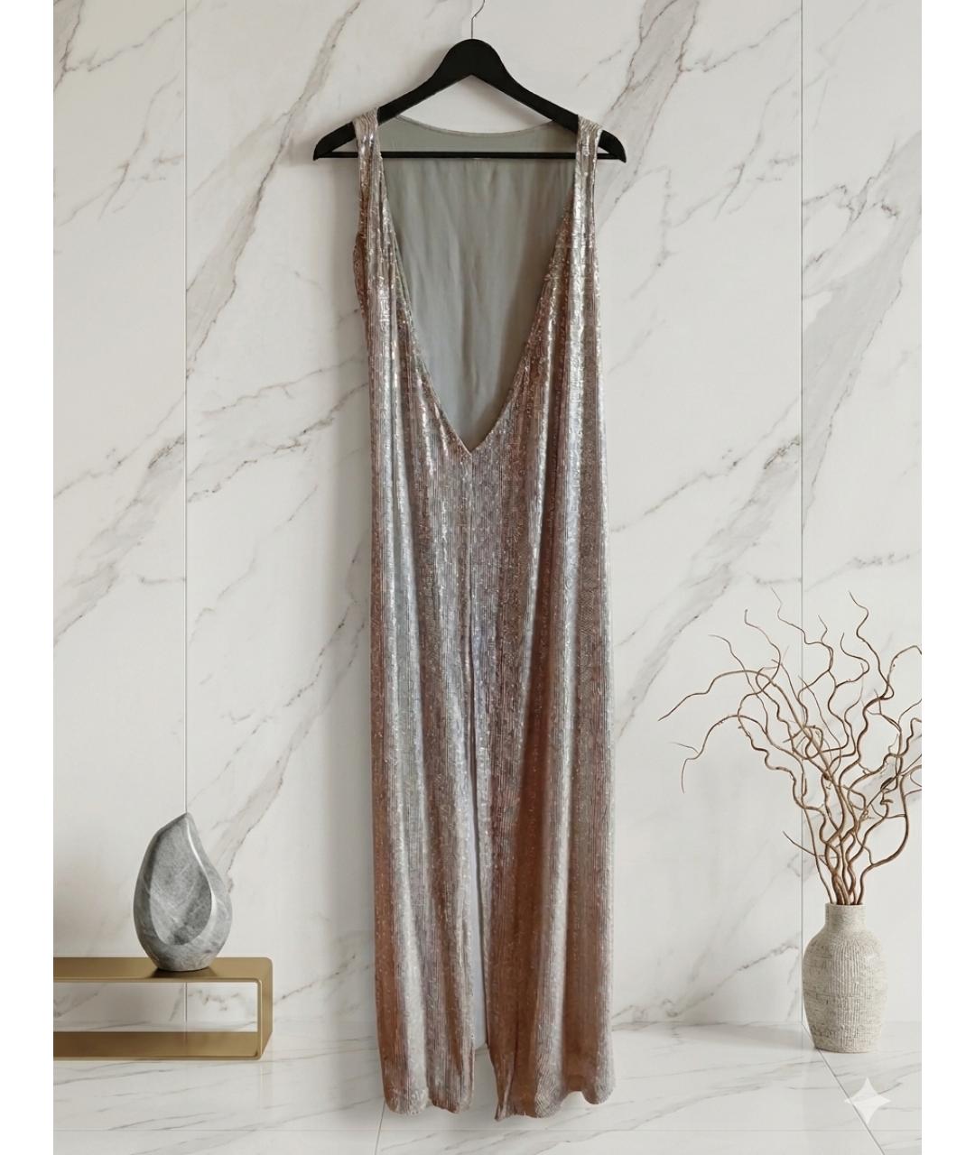 DIANE VON FURSTENBERG Серебряное шелковое вечернее платье, фото 2