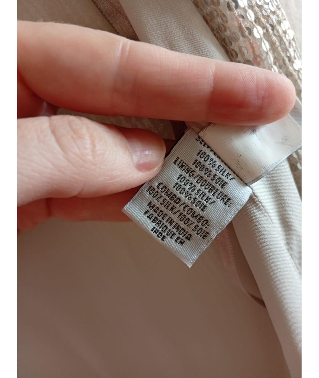 DIANE VON FURSTENBERG Серебряное шелковое вечернее платье, фото 6