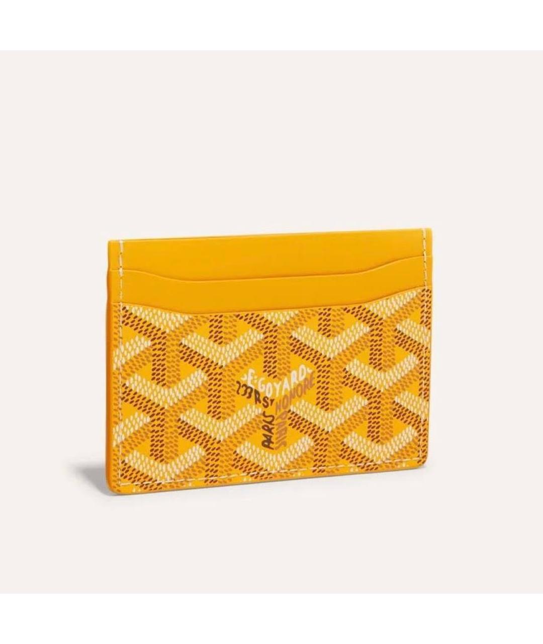 GOYARD Желтый кожаный кардхолдер, фото 5