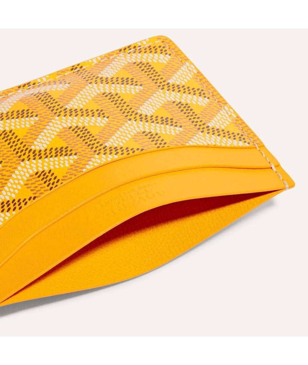 GOYARD Желтый кожаный кардхолдер, фото 3