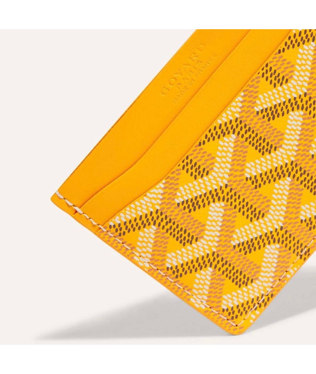 GOYARD Желтый кожаный кардхолдер, фото 2