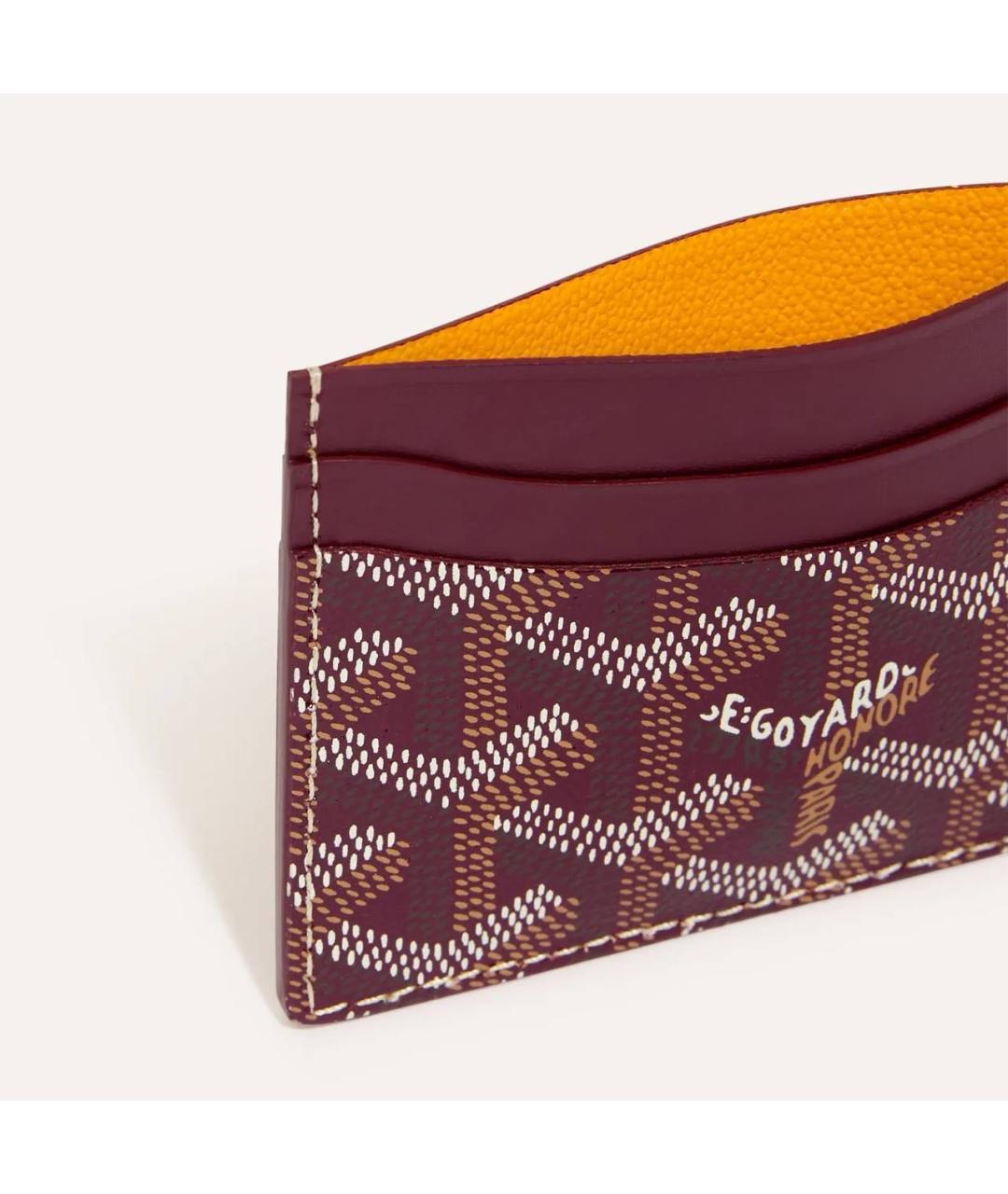 GOYARD Бордовый кожаный кардхолдер, фото 2
