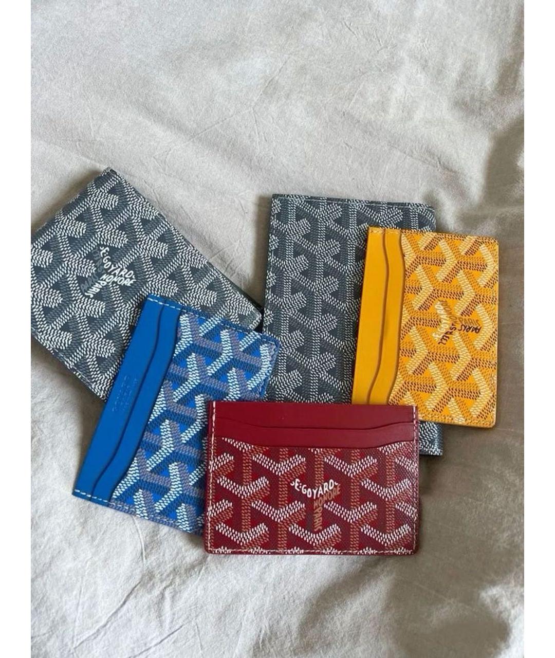 GOYARD Бордовый кожаный кардхолдер, фото 3