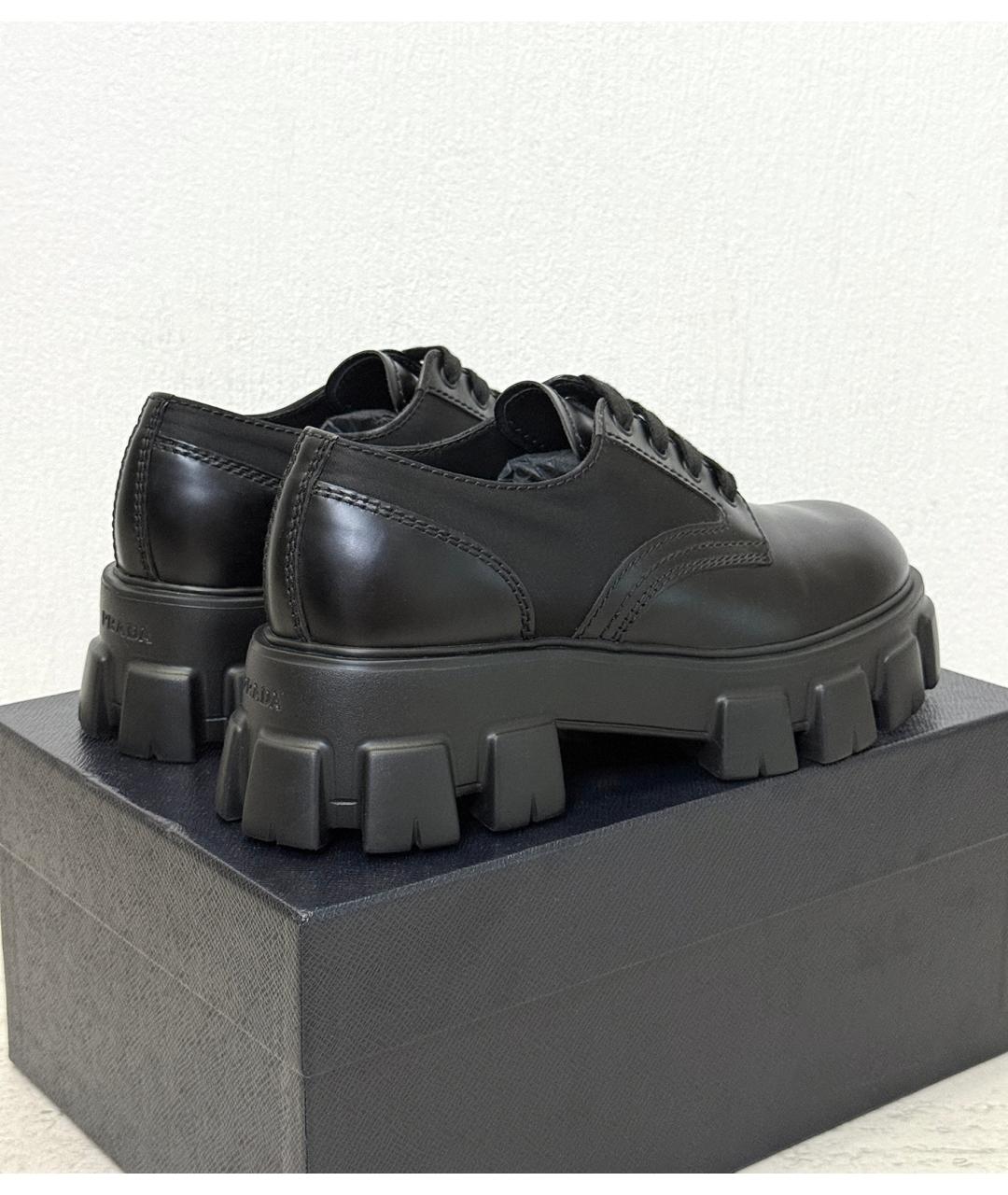 PRADA Черные кожаные ботинки, фото 9