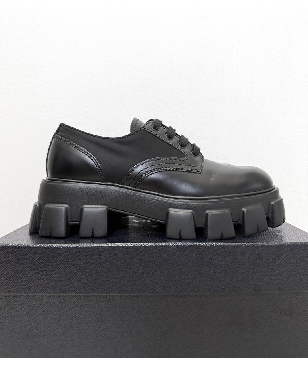 PRADA Черные кожаные ботинки, фото 8