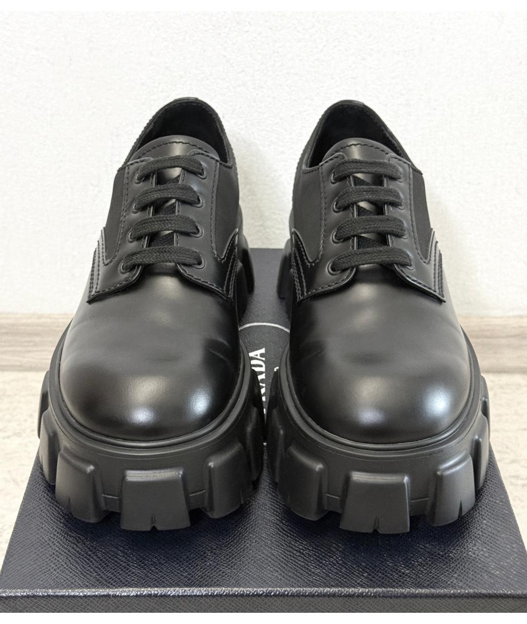 PRADA Черные кожаные ботинки, фото 7