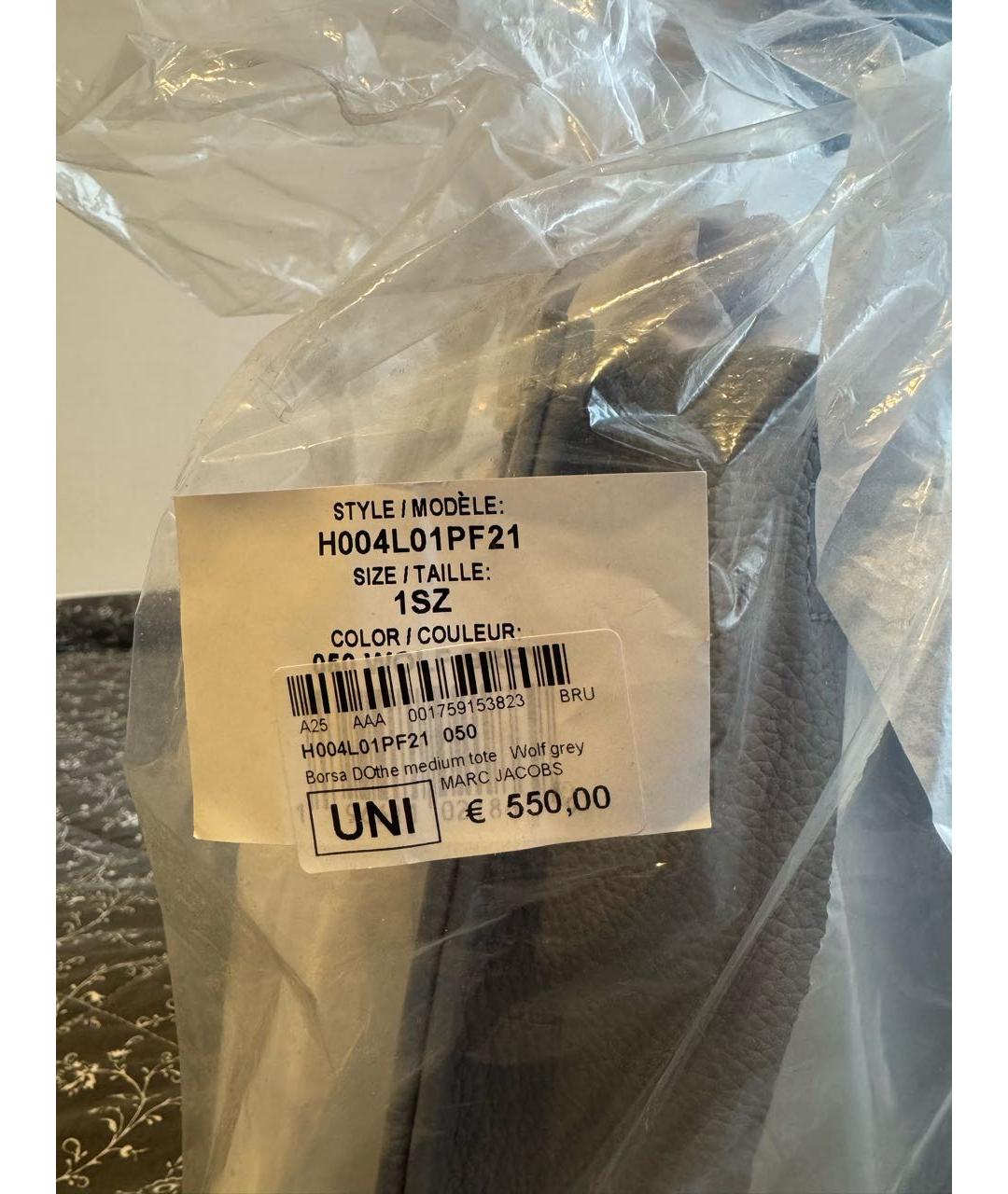 MARC JACOBS Серая кожаная сумка тоут, фото 6