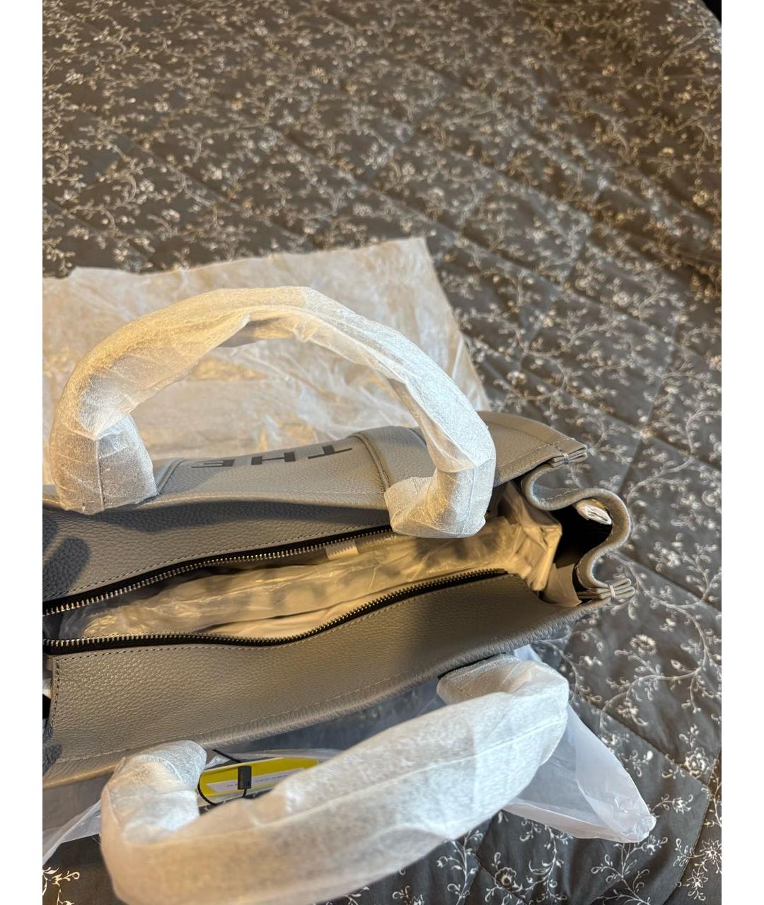 MARC JACOBS Серая кожаная сумка тоут, фото 5