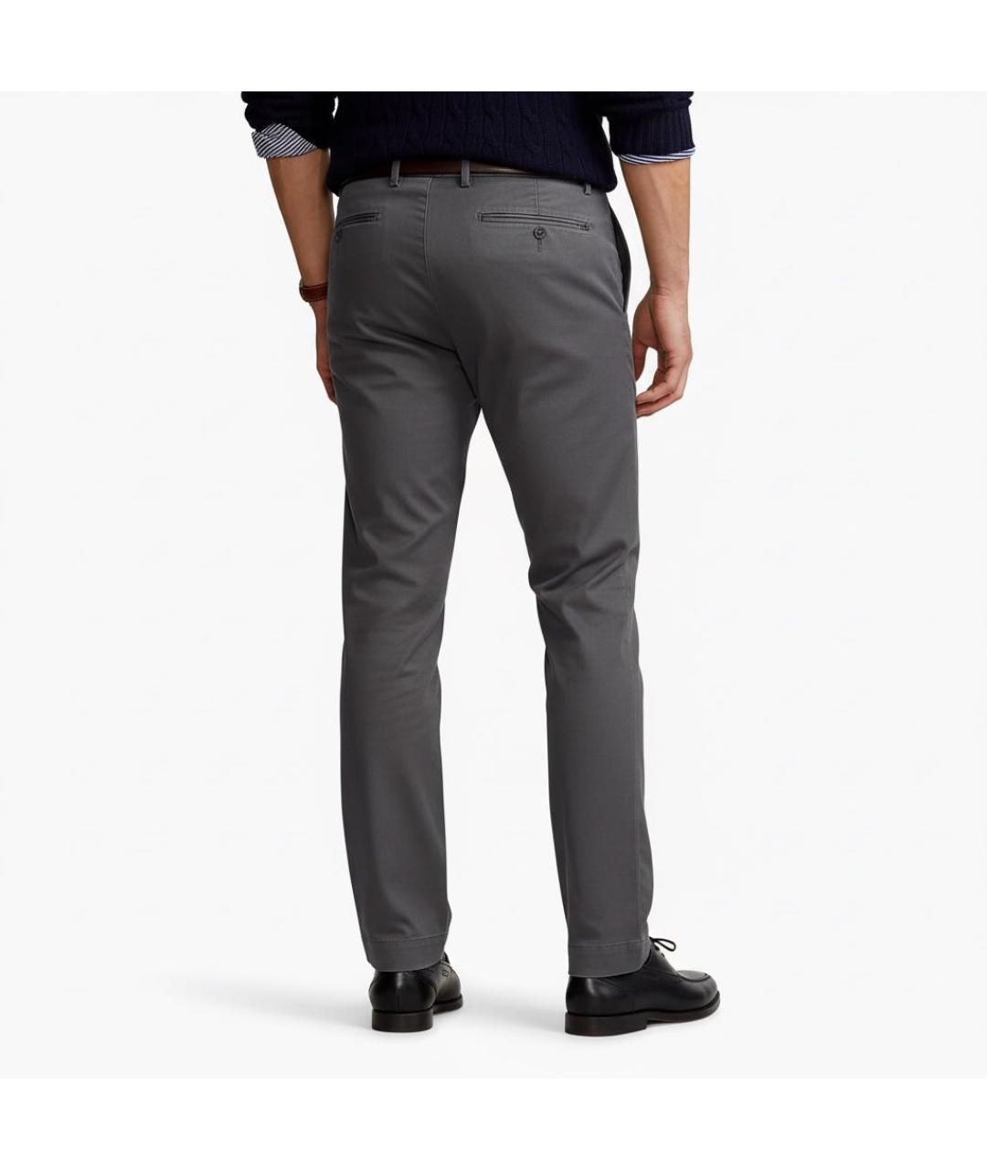 RALPH LAUREN Серые хлопковые брюки чинос, фото 2