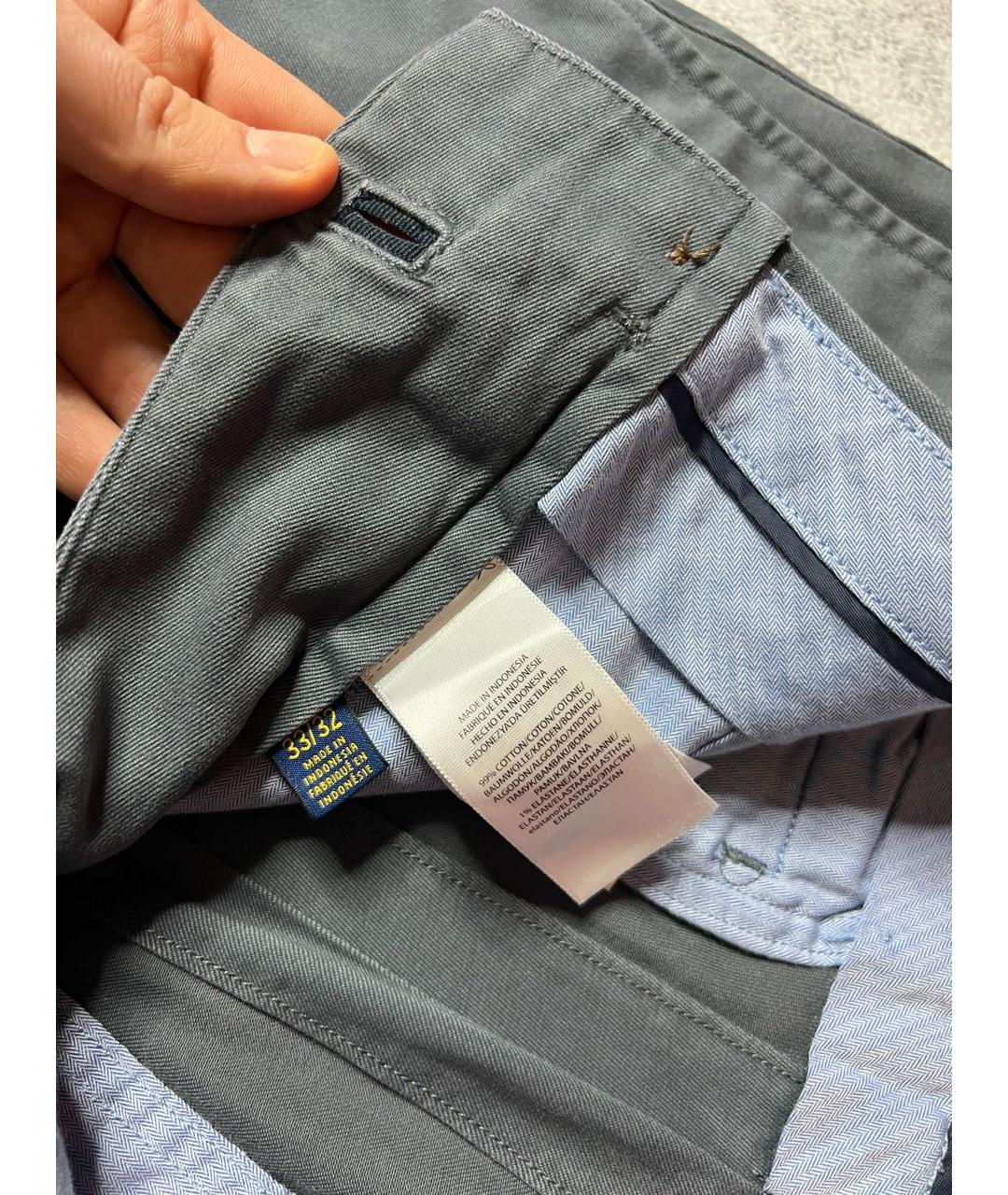 RALPH LAUREN Серые хлопковые брюки чинос, фото 8