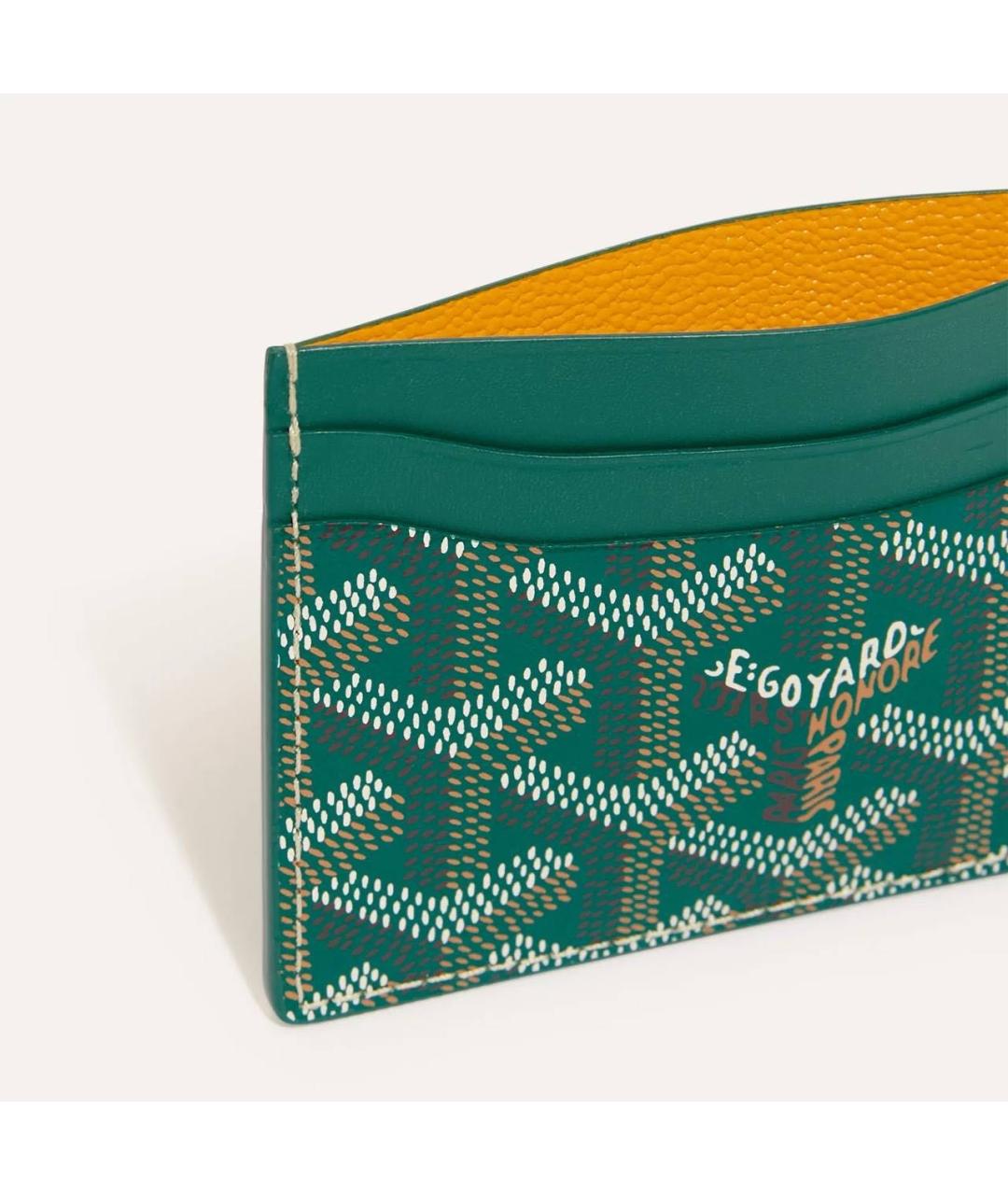 GOYARD Зеленый кожаный кардхолдер, фото 2