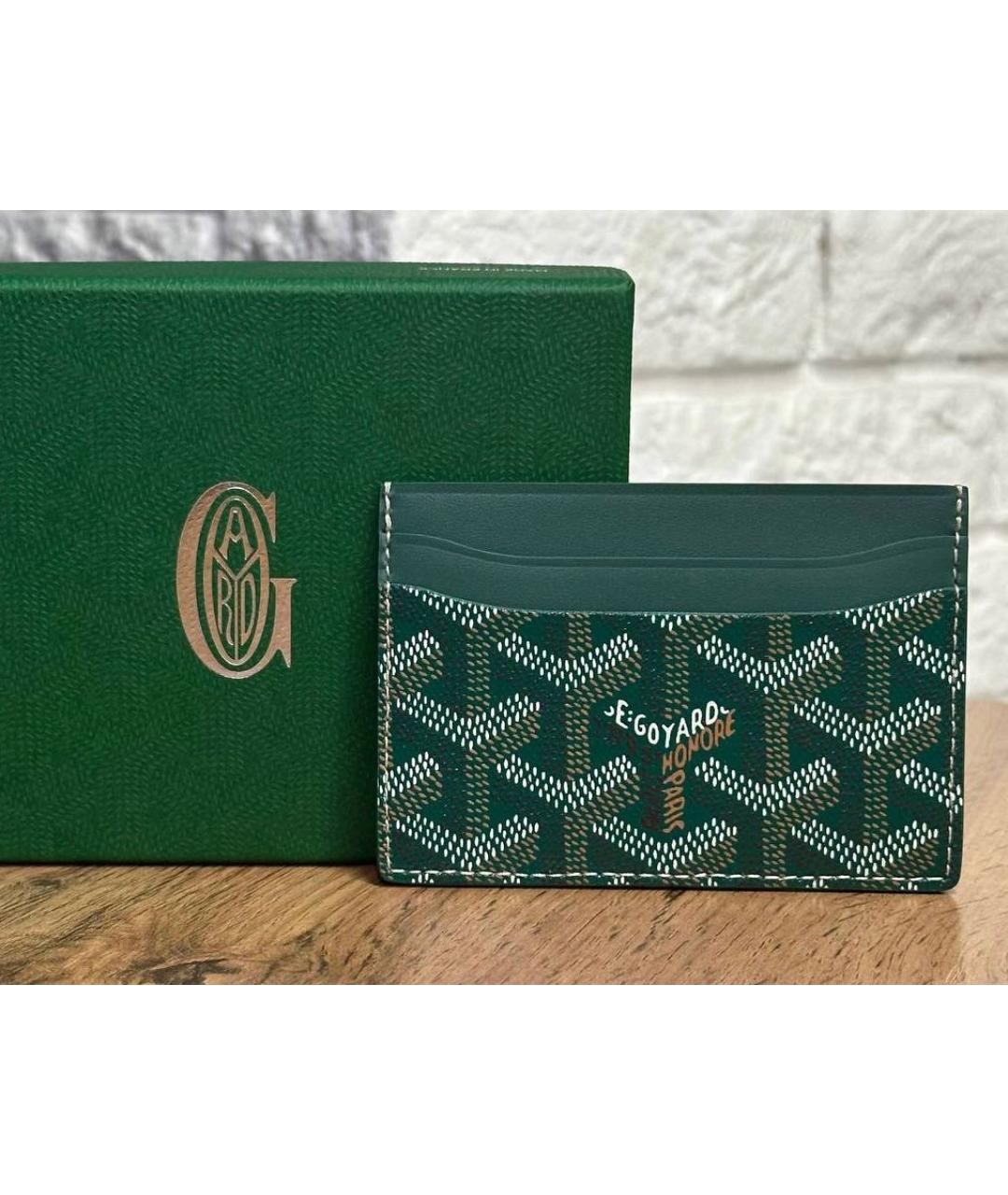 GOYARD Зеленый кожаный кардхолдер, фото 3