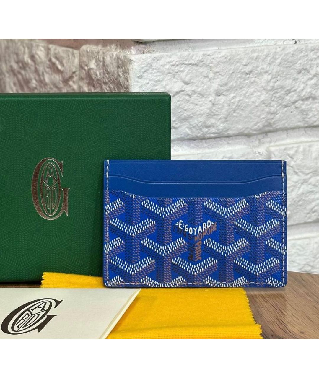 GOYARD Синий кожаный кардхолдер, фото 3