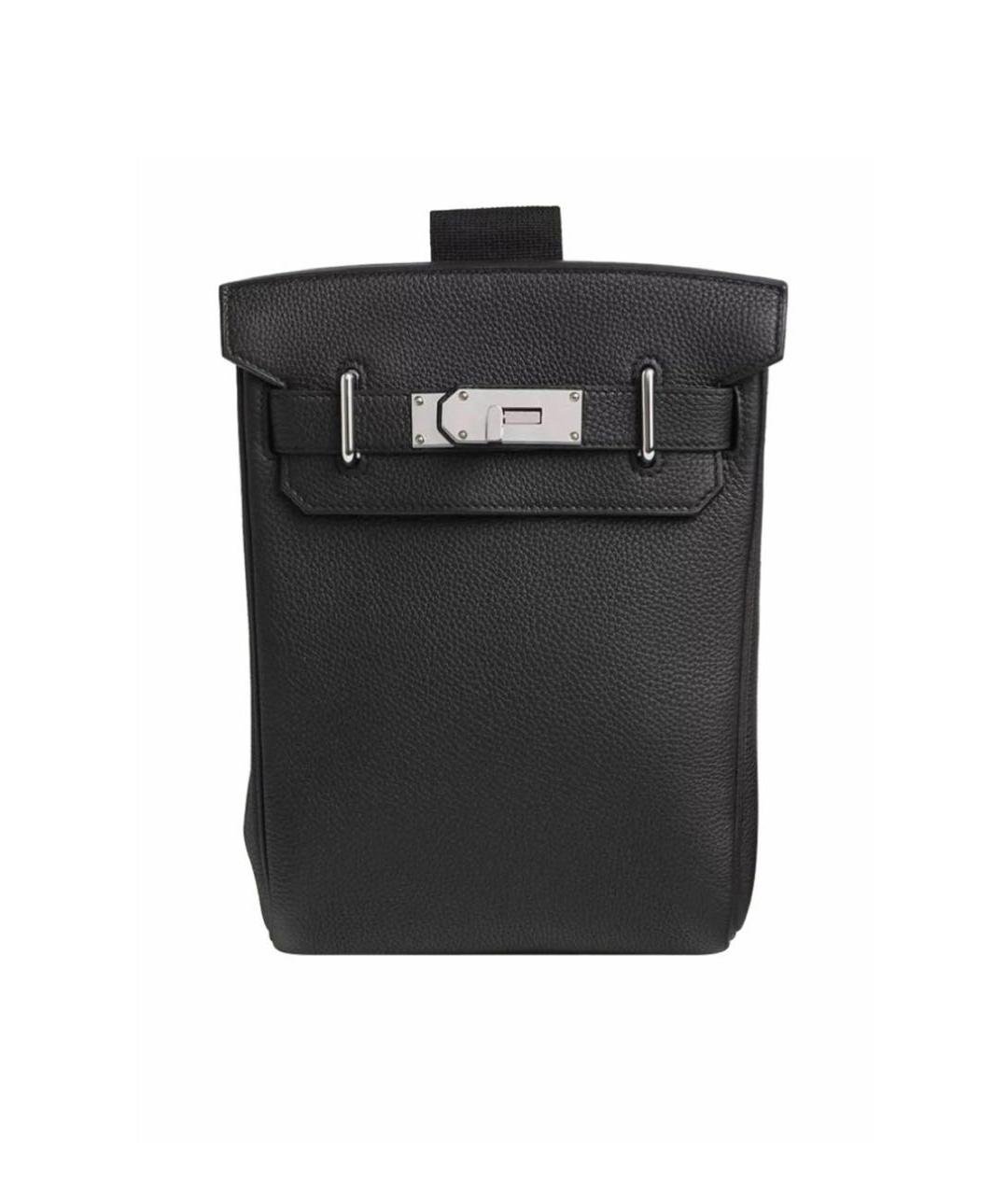 HERMES Черный кожаный рюкзак, фото 4