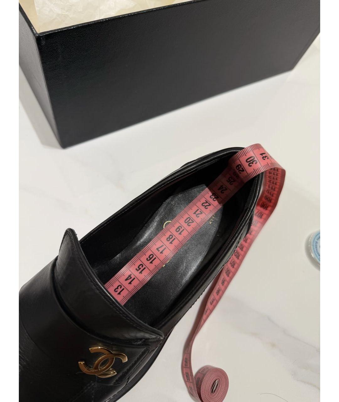 CHANEL Черные кожаные лоферы, фото 5