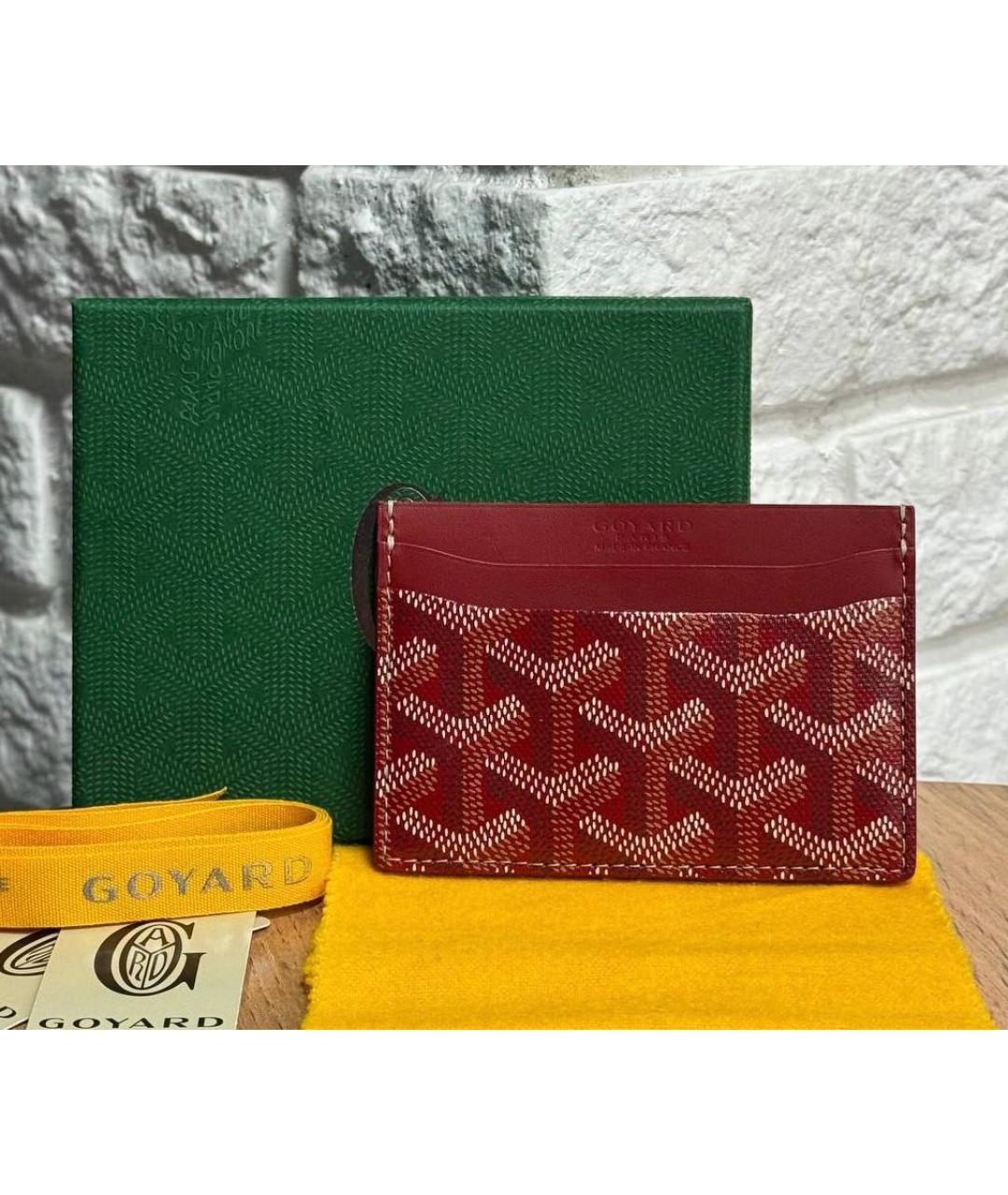 GOYARD Красный кожаный кардхолдер, фото 3