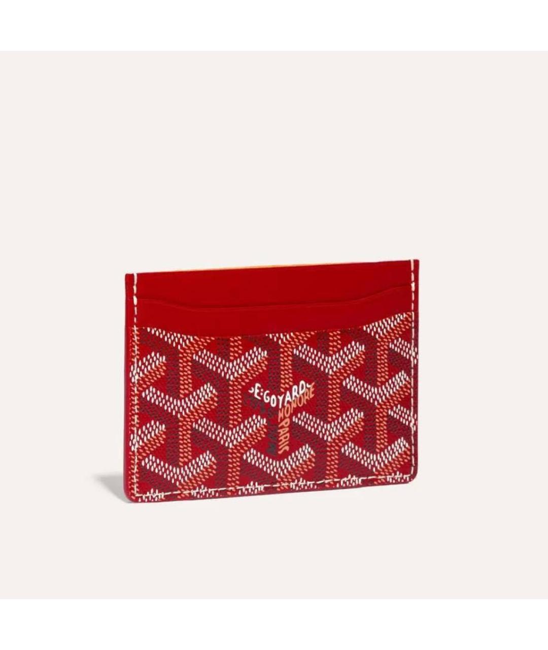 GOYARD Красный кожаный кардхолдер, фото 4