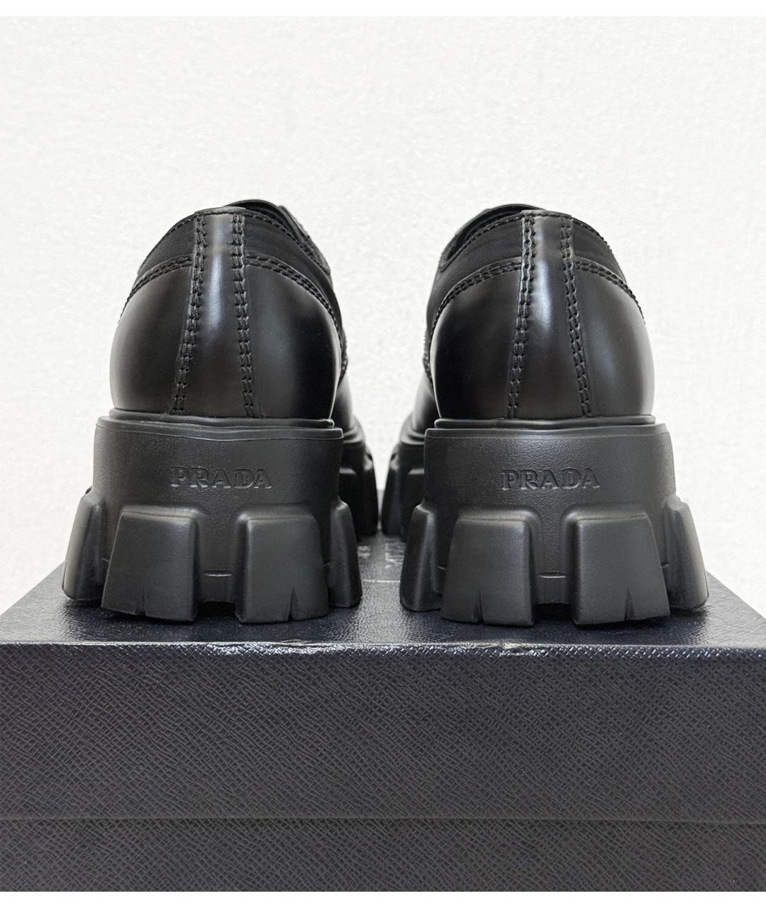 PRADA Черные кожаные низкие ботинки, фото 5