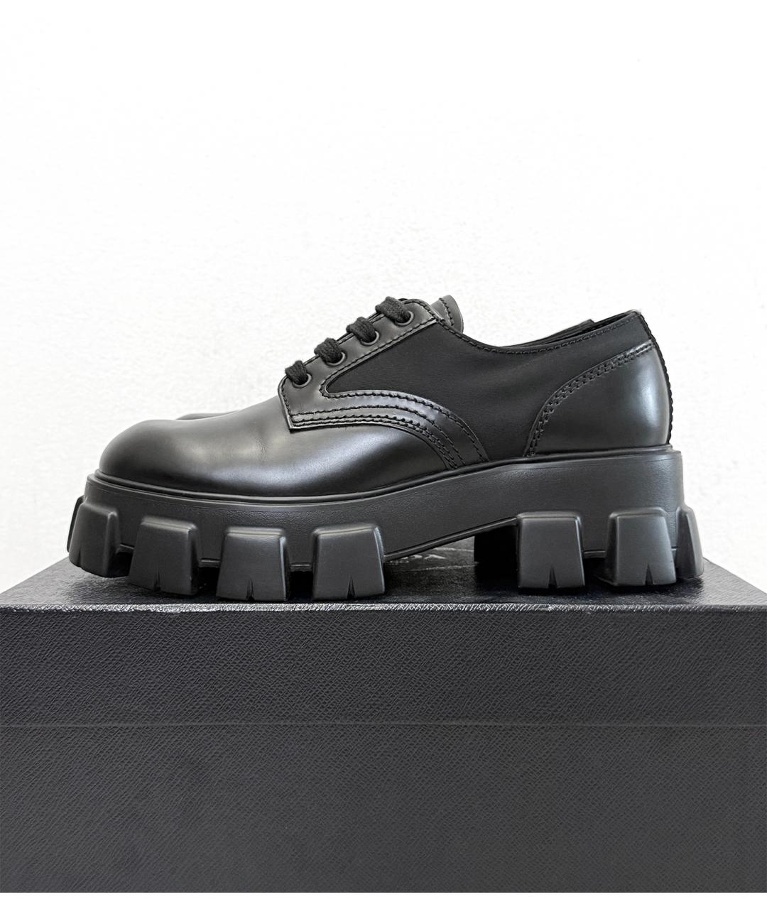 PRADA Черные кожаные низкие ботинки, фото 6