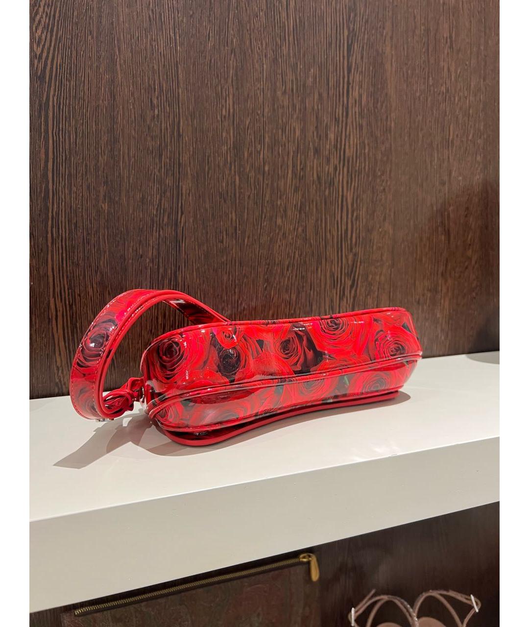 DIESEL Красная сумка через плечо из лакированной кожи, фото 4