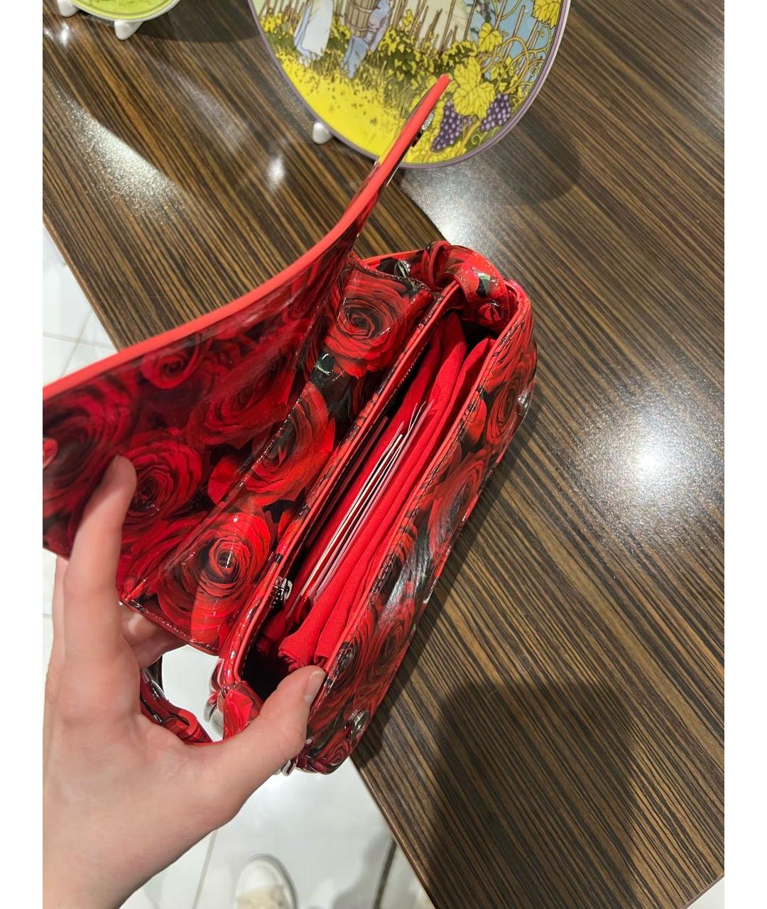 DIESEL Красная сумка через плечо из лакированной кожи, фото 5