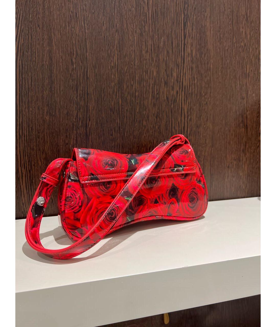 DIESEL Красная сумка через плечо из лакированной кожи, фото 3