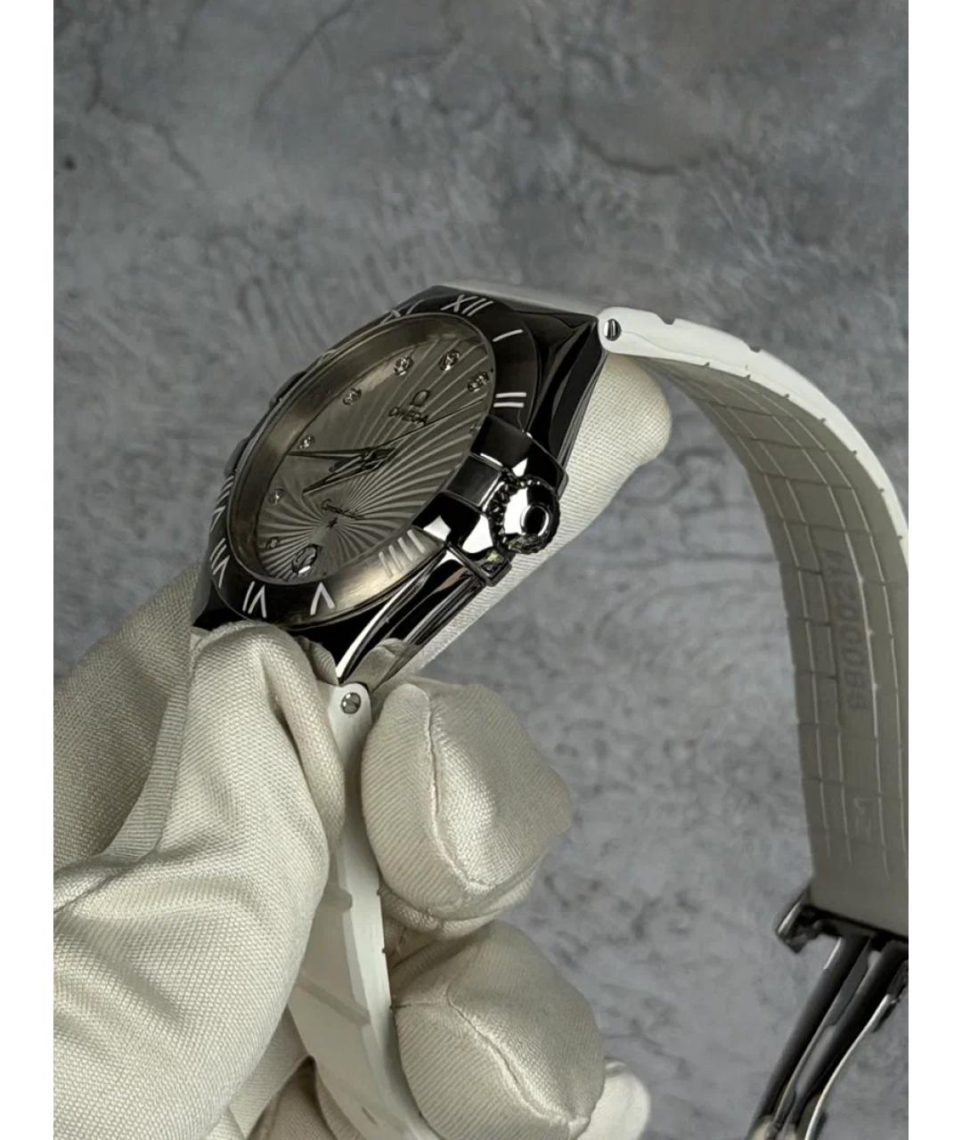 OMEGA Белые металлические часы, фото 3