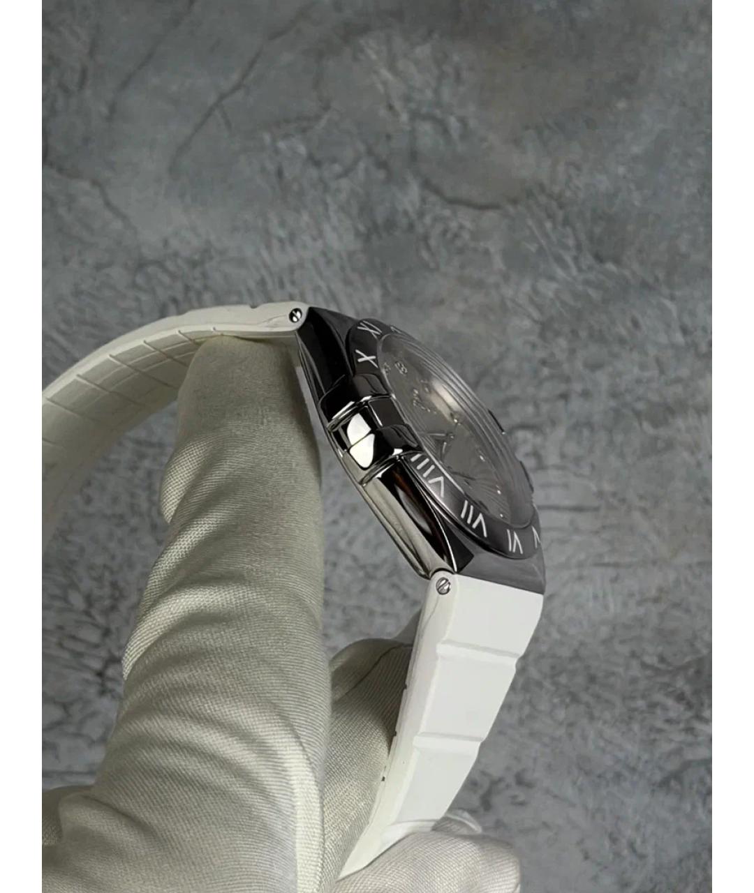 OMEGA Белые металлические часы, фото 4