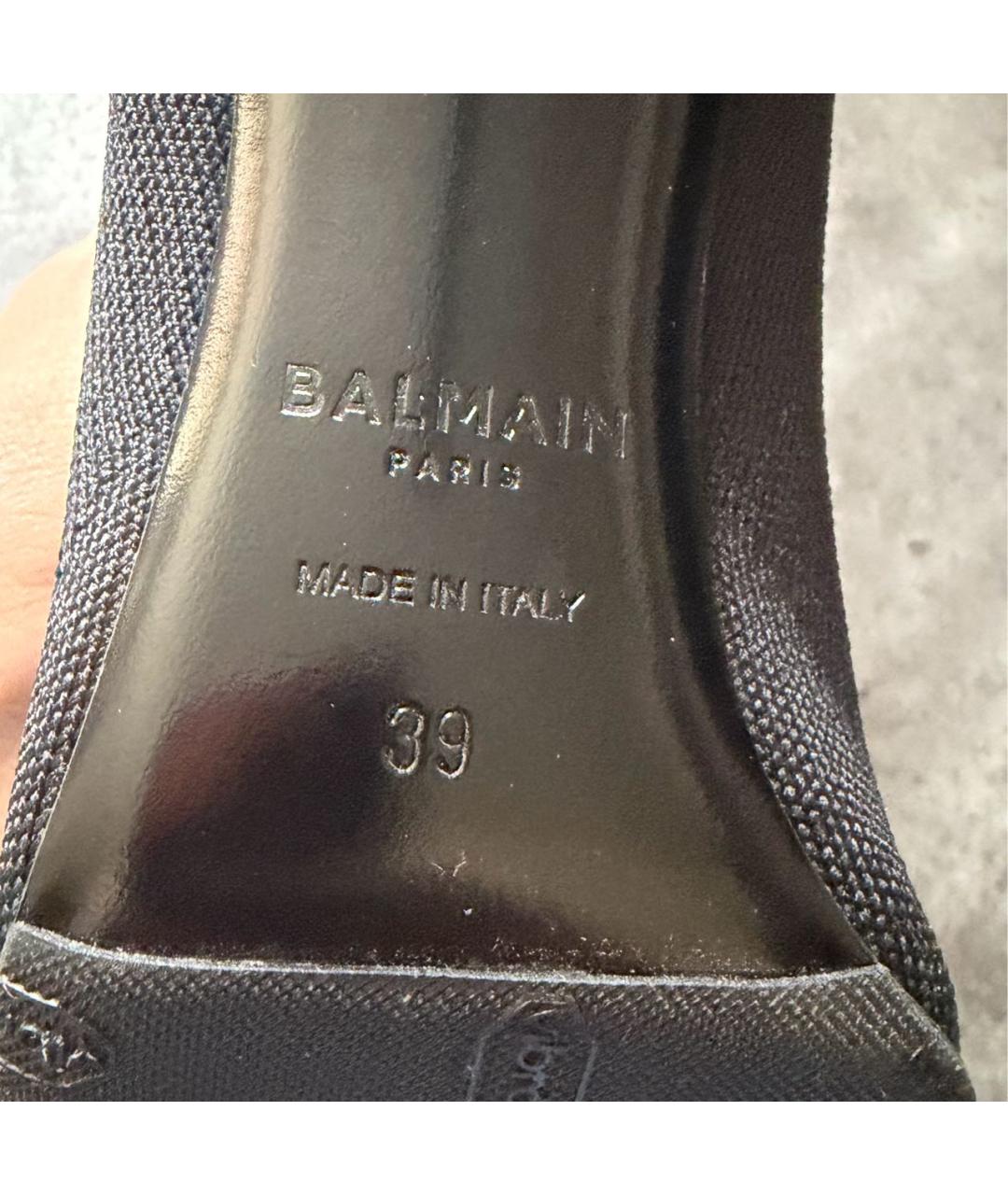 BALMAIN Черные текстильные ботильоны, фото 5