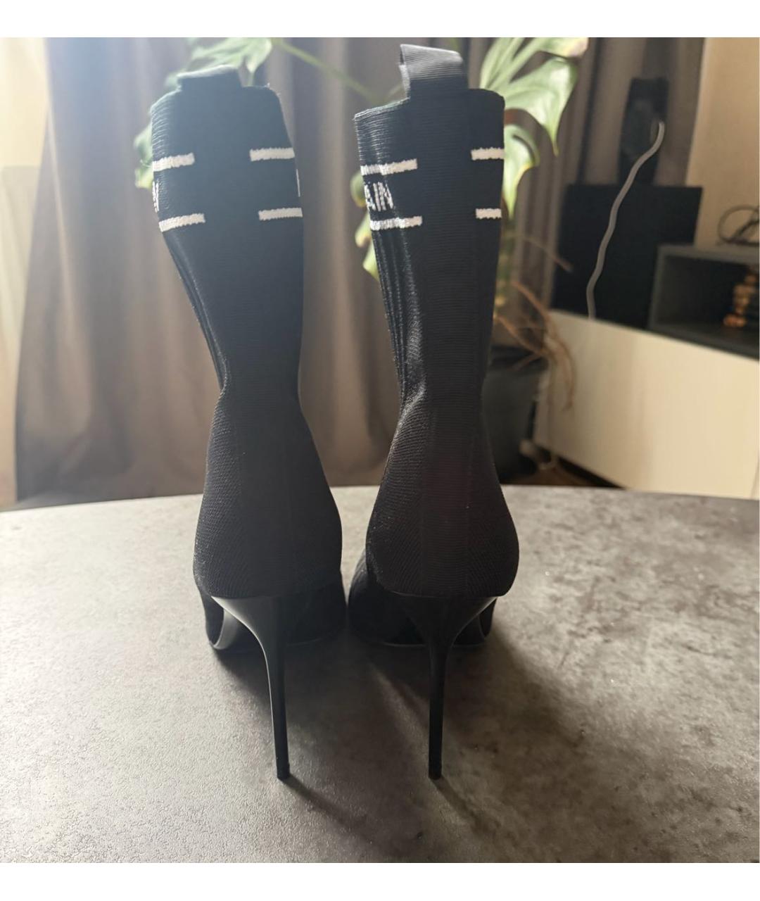 BALMAIN Черные текстильные ботильоны, фото 4
