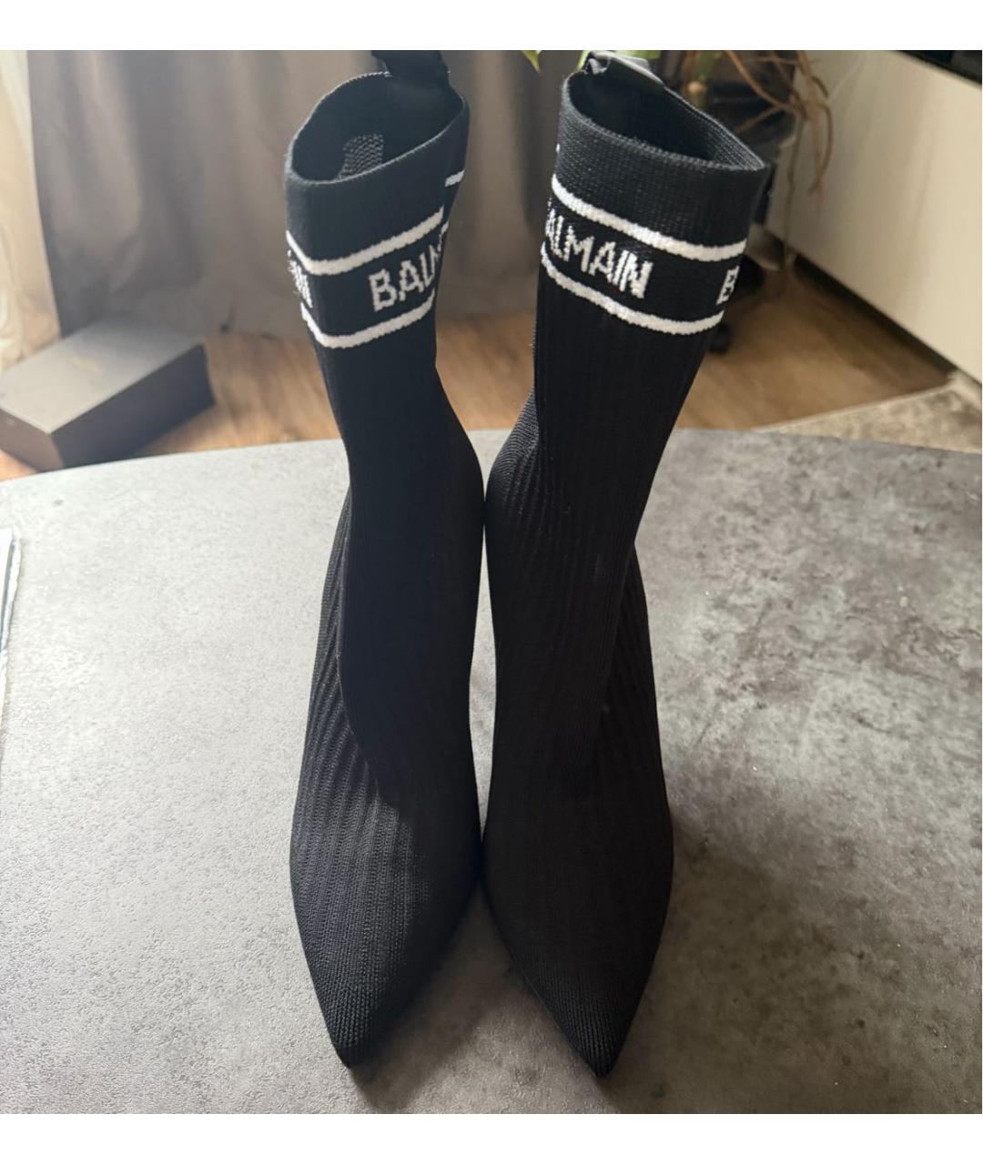 BALMAIN Черные текстильные ботильоны, фото 2