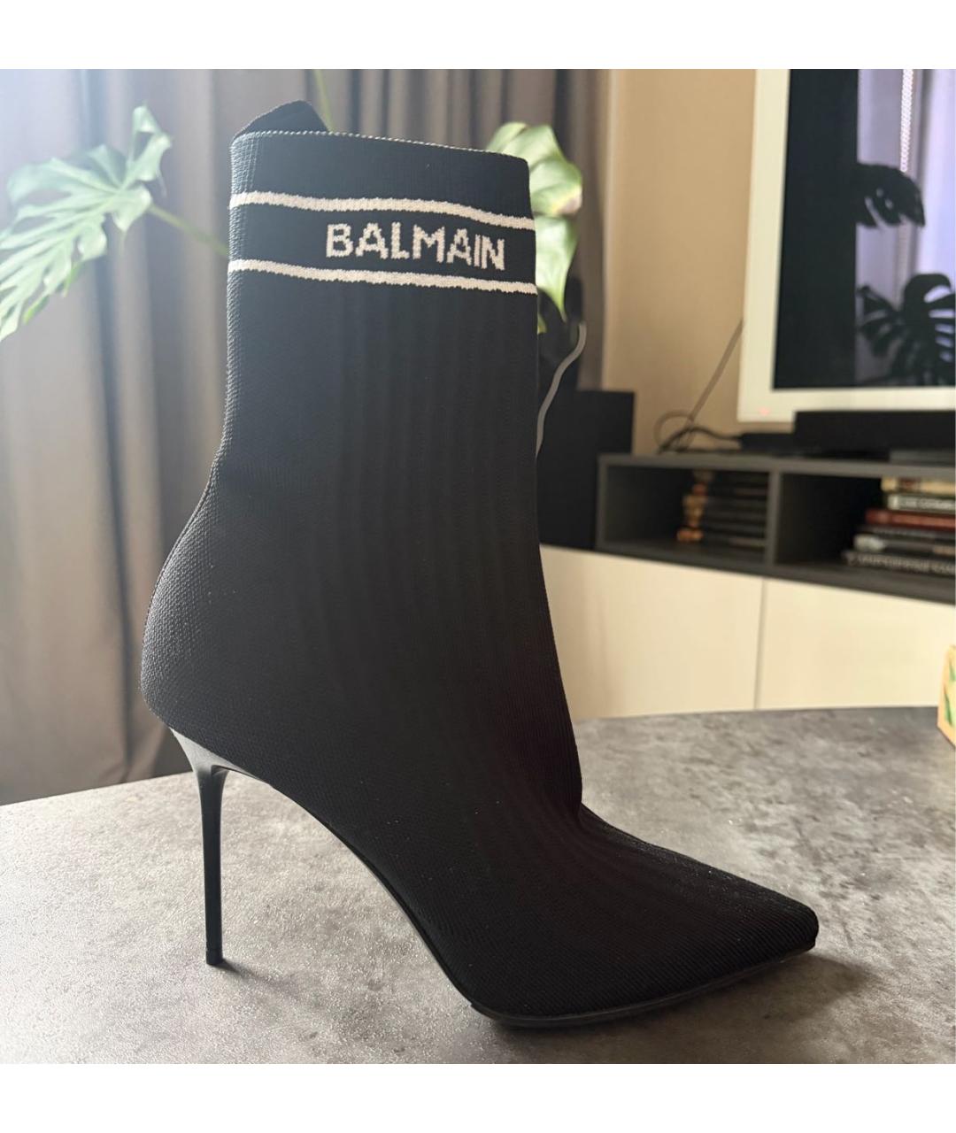 BALMAIN Черные текстильные ботильоны, фото 7