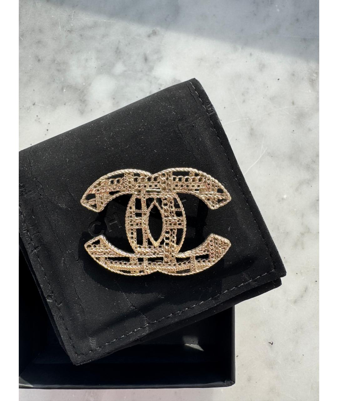 CHANEL Золотая металлическая булавка / брошь, фото 5