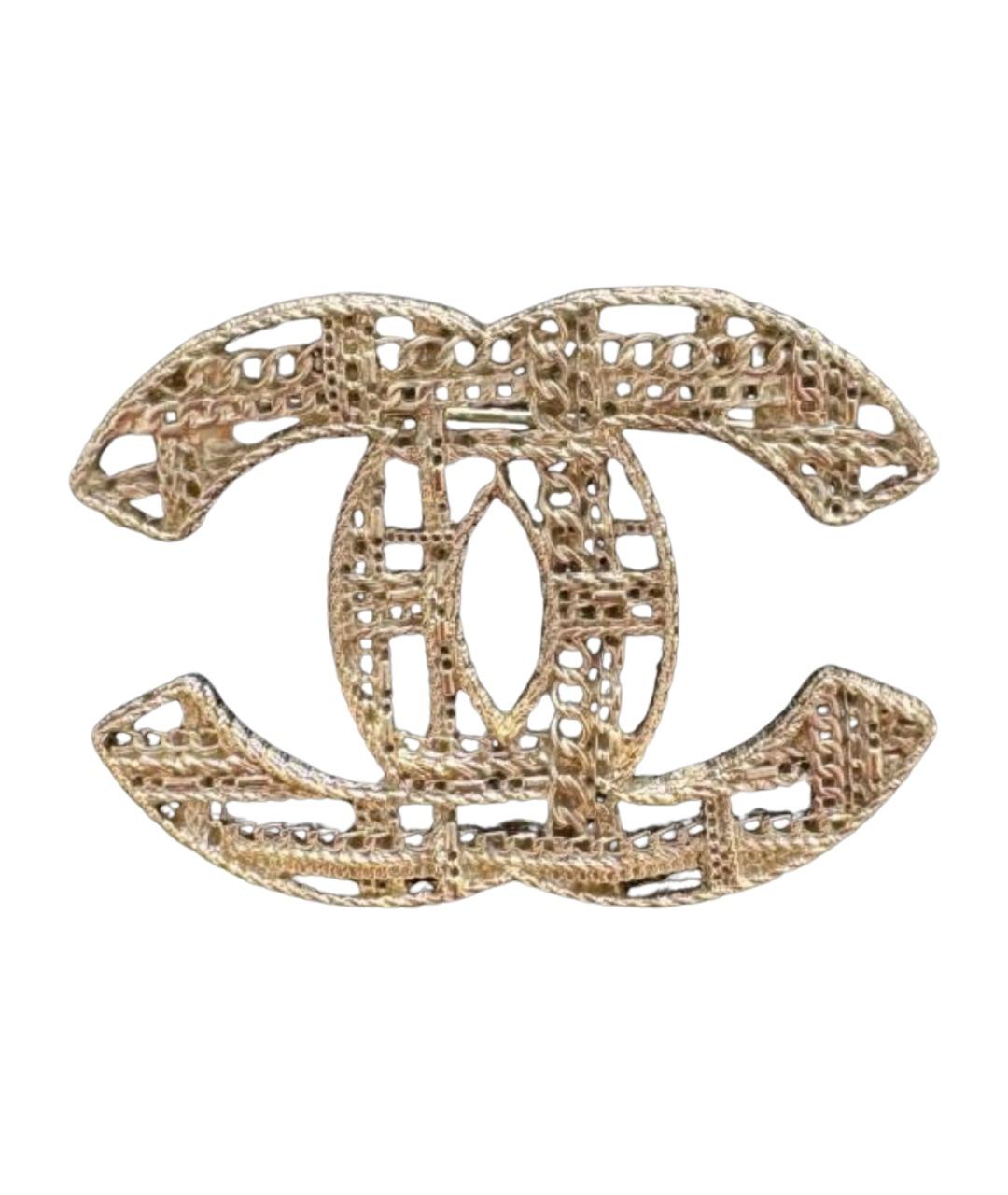 CHANEL Золотая металлическая булавка / брошь, фото 1