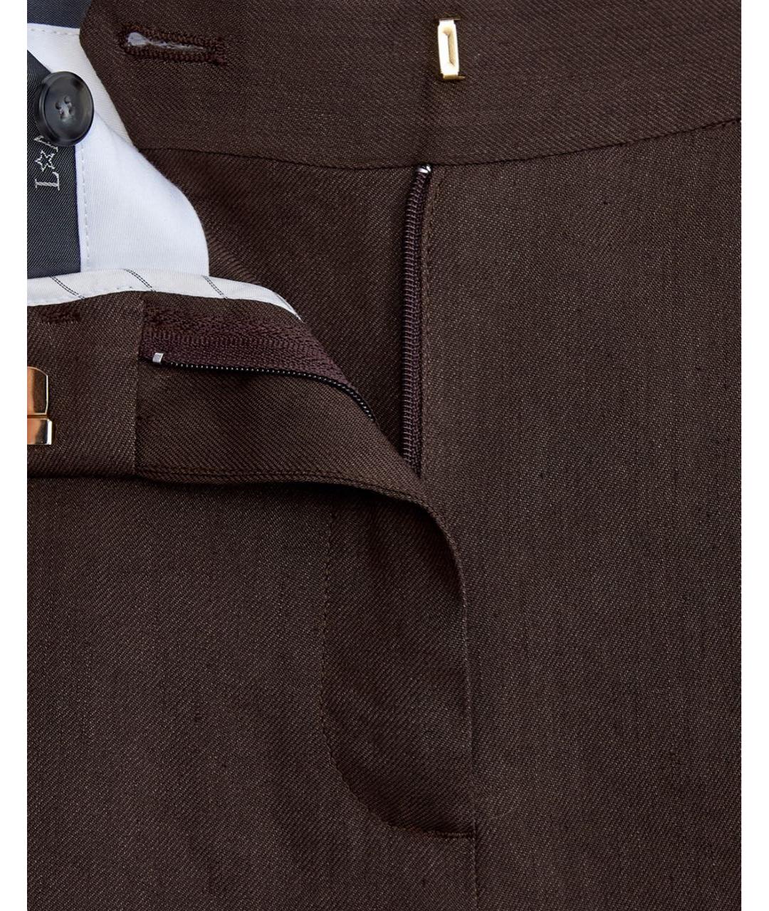 LORENA ANTONIAZZI Коричневые брюки широкие, фото 4