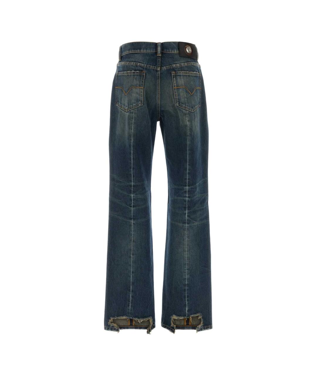 VERSACE Синие хлопковые джинсы клеш, фото 2