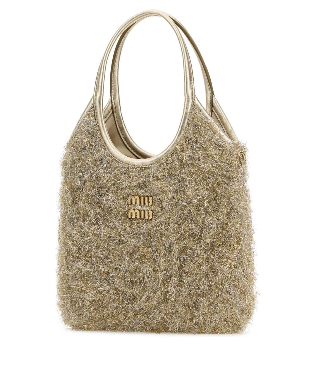 MIU MIU Золотая сумка тоут, фото 2