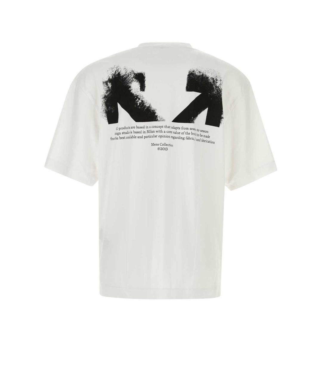 OFF-WHITE Белая хлопковая футболка, фото 2