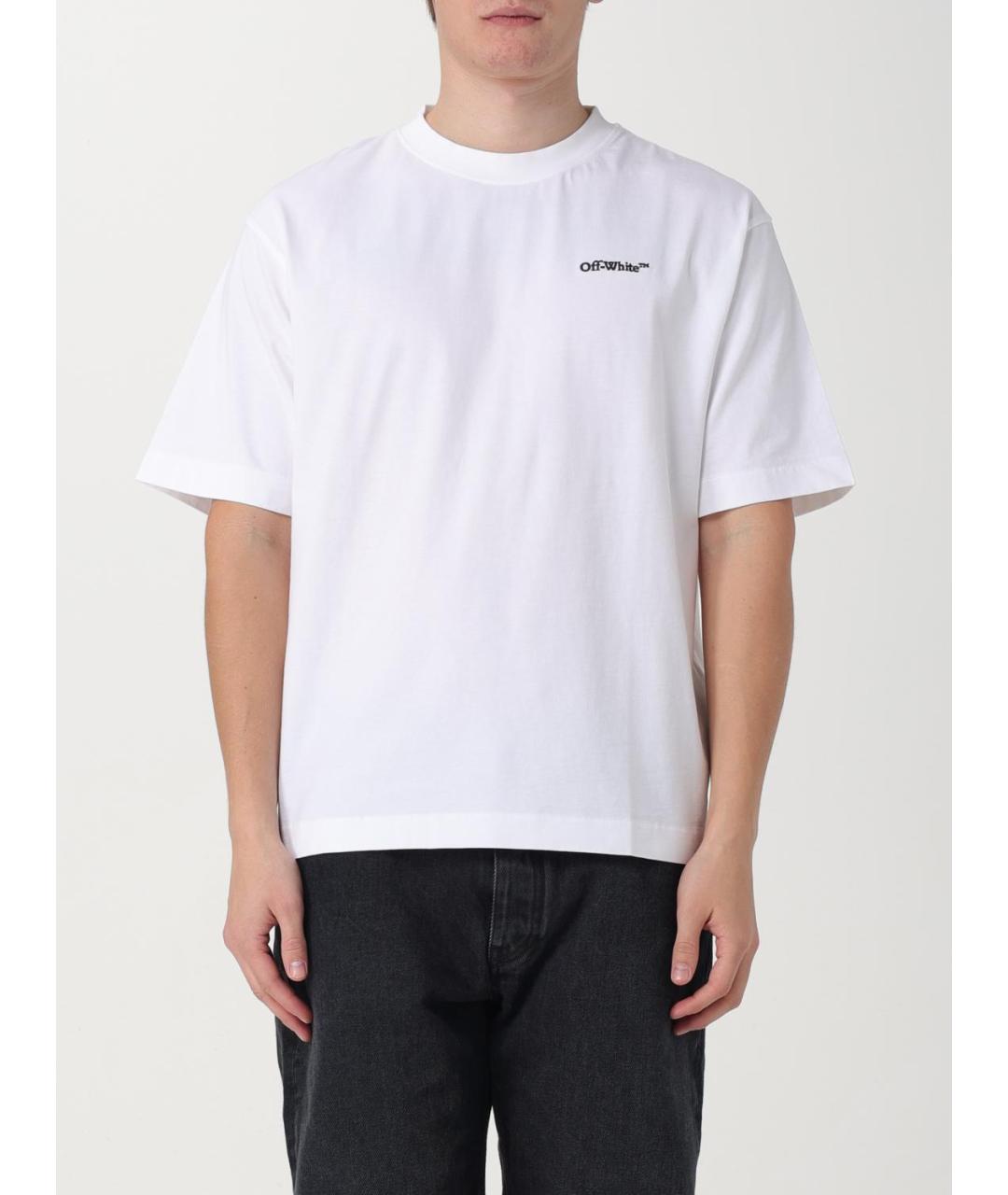 OFF-WHITE Белая хлопковая футболка, фото 3