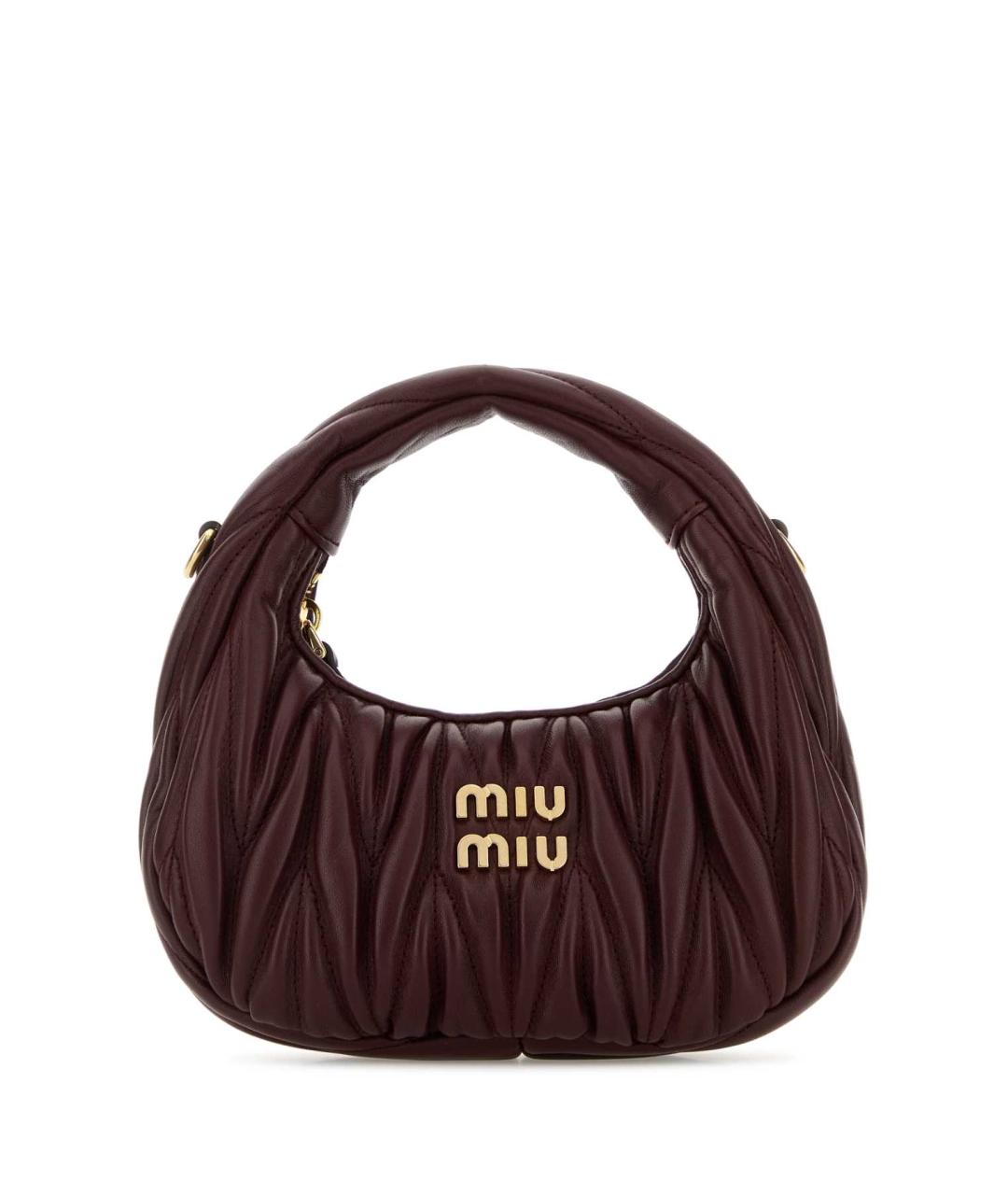 MIU MIU Фиолетовая кожаная сумка с короткими ручками, фото 1