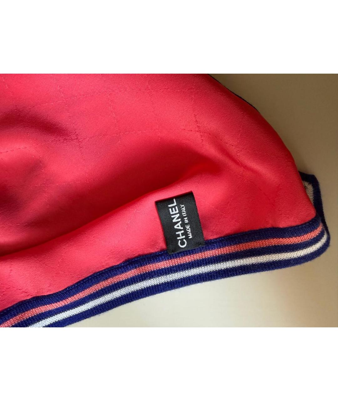 CHANEL Коралловый шелковый шарф, фото 3