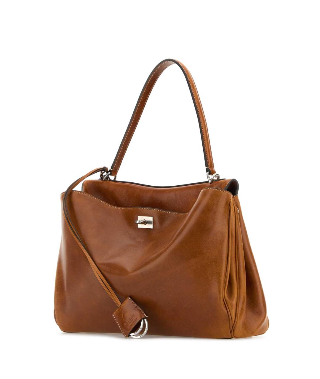 BALENCIAGA Коричневая кожаная сумка тоут, фото 2