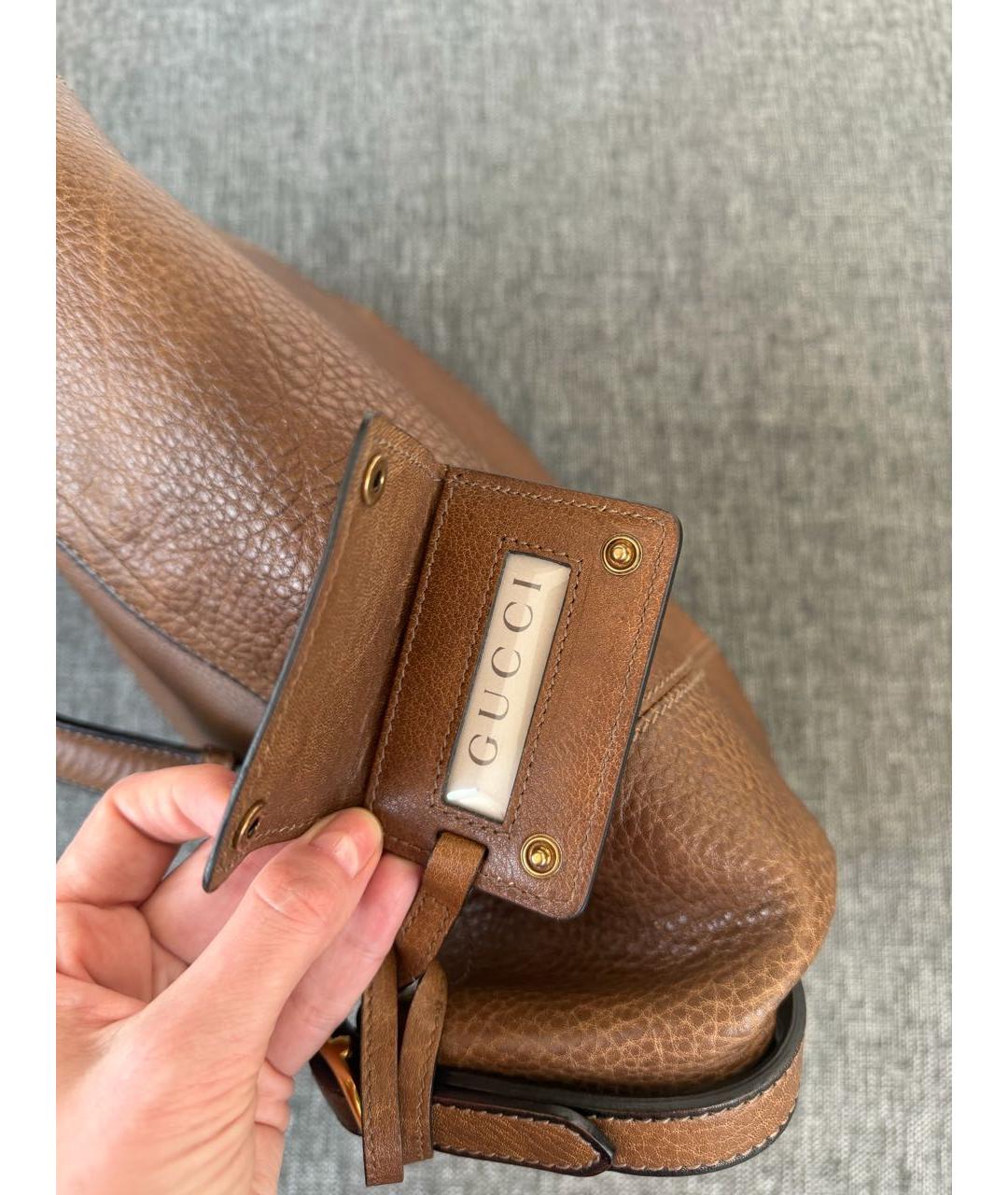 GUCCI Оранжевая кожаная сумка тоут, фото 8