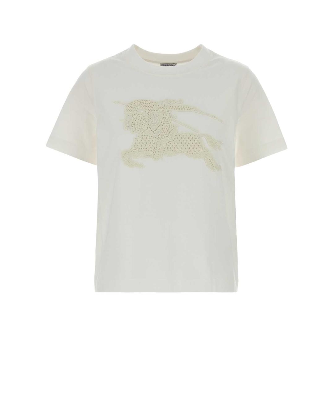 BURBERRY Белая хлопковая футболка, фото 1