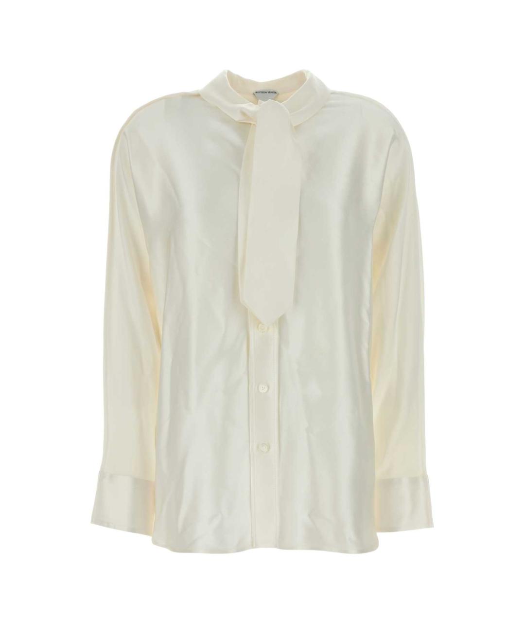 BOTTEGA VENETA Белая шелковая блузы, фото 1