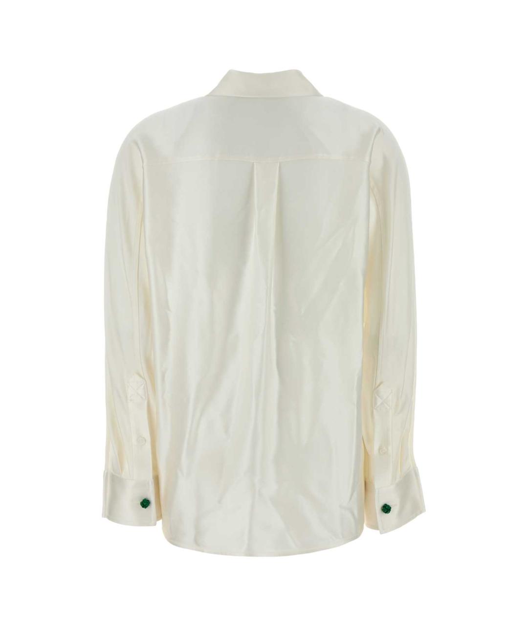 BOTTEGA VENETA Белая шелковая блузы, фото 2