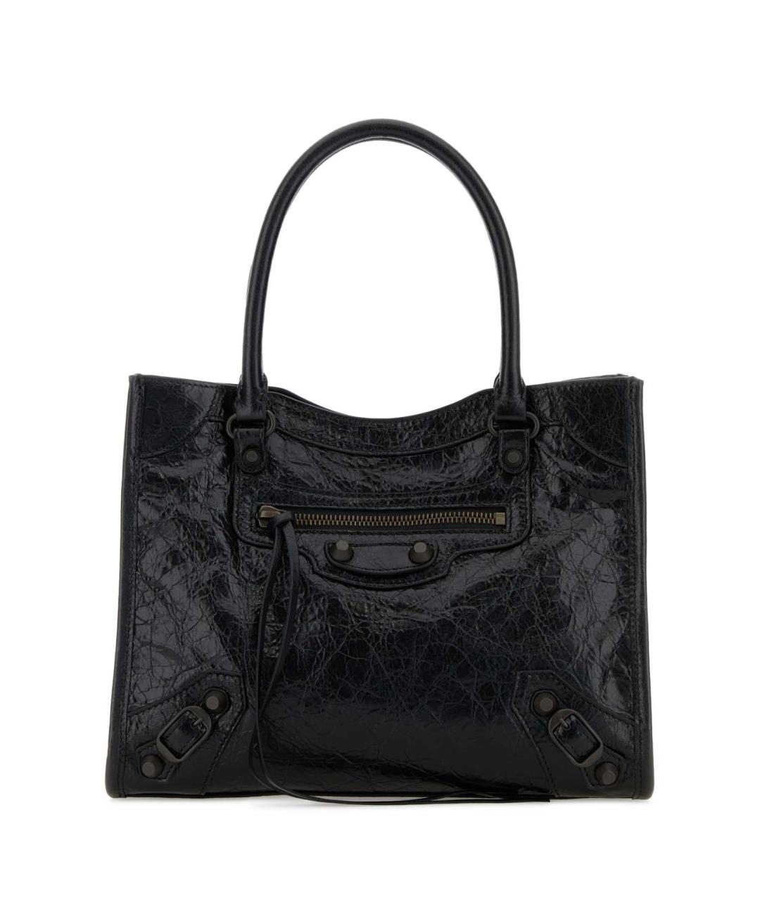 BALENCIAGA Черная кожаная сумка тоут, фото 1